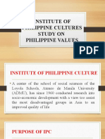 Institute of Philippine Cultures Study On Philippine Values