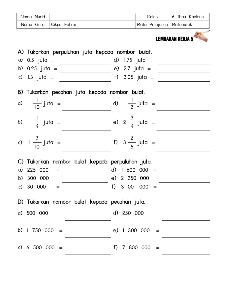 Perpuluhan Pecahan Juta Pdf