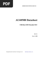 AU6850B Datasheet: USB Host MP3 Decoder SOC