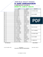 Jadwal Imam Bilal Sholat Tarawih