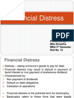 Financial Distress: Presented By: Mita Shrestha Mba 3 Semester Roll No. 10