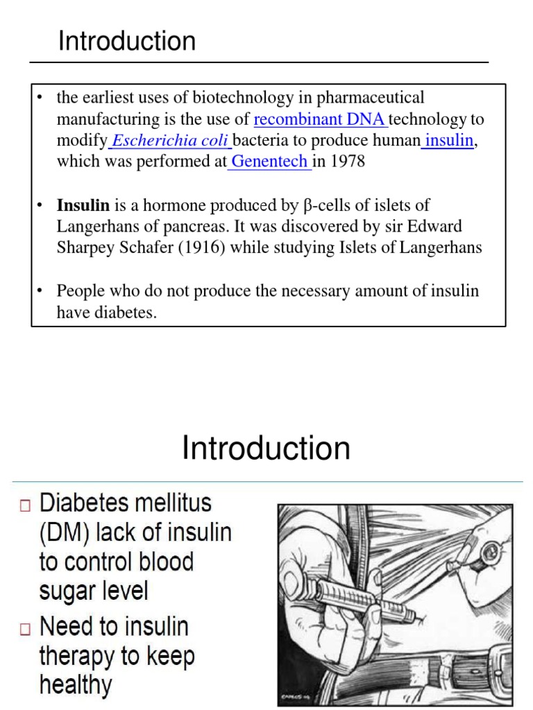 Escherichia Coli: Recombinant DNA Insulin Genentech | PDF | Insulin | Dna