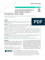 RESEARCH ARTICLEOpen AccessChallenges of Acute Peritoneal Dialysis Inextremely-Low-Birth-Weight Infants - Aretrospective Cohort Study