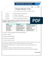 7 Ano - Fixação Ciencias Taxonomia