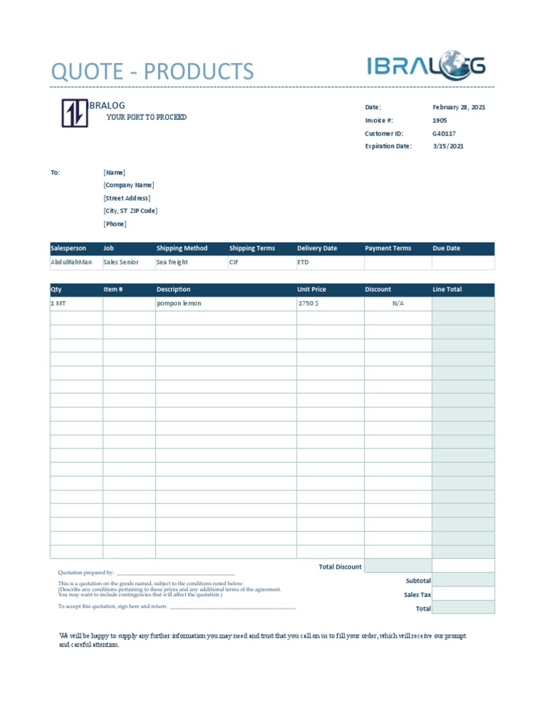 IBRALOG Product Quotation Invoice | PDF | Microeconomics | Marketing