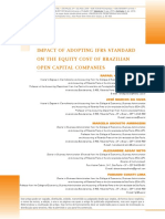 Impact of Adopting Ifrs Standard On The Equity Cost of Brazilian Open Capital Companies