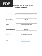 Industrial Engineering: Unit 3: Tarea 1