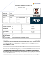 Common Management Admission Test (Cmat) - 2020 Nta Score Card