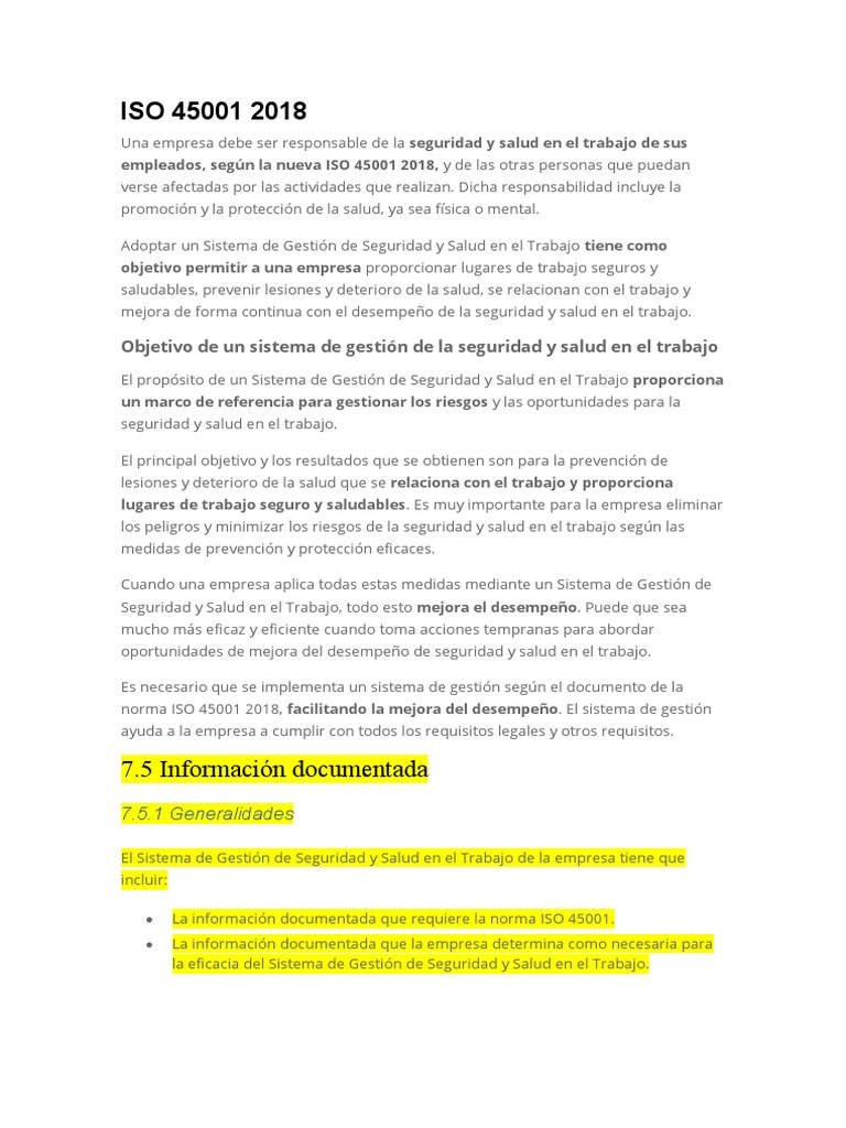 Iso 45001 2018 | PDF | Seguridad | Seguridad y salud ocupacional
