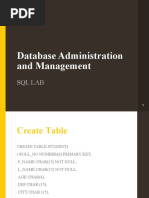 Database Administration and Management: SQL Lab