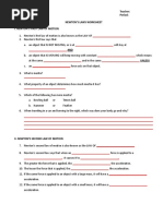 Name: Teacher: Date: Period: Newton'S Laws Worksheet I. Newton'S First Law of Motion