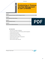 Unit 2: Customizing in Treasury and Risk Management in Sap S/4Hana