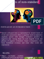 Main Groups of Non-Standard Speech