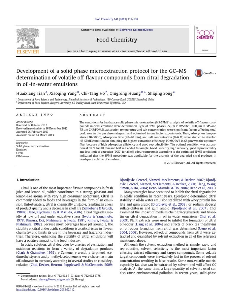 Development of A Solid Phase Microextraction Protocol For The GC-MS ...