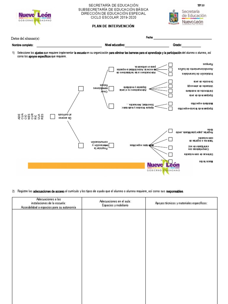 Plan de Intervención Educativa 2019-2020 | PDF | Escritura | Plan de ...