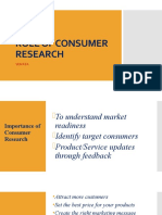 Role of Consumer Research