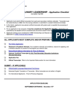 Education Multidisciplinary Leadership Med Application Checklist