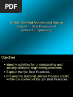 Object-Oriented Analysis and Design: Lecture 1: Best Practices of Software Engineering