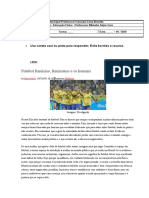 Avaliação de Educação Física 8E e 8F. O Patriarcalismo No Futebol Brasileiro
