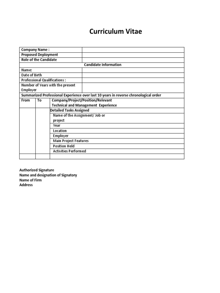 CV Template for Job Applications | PDF