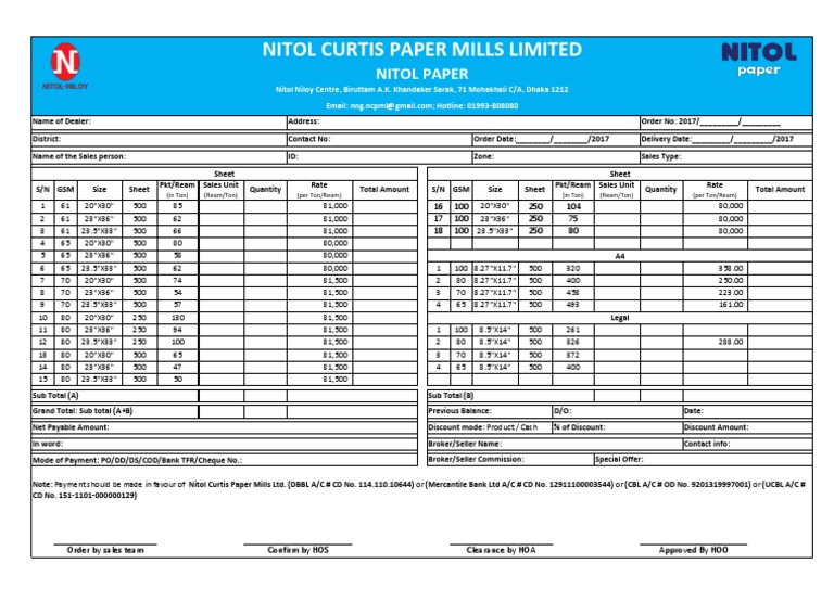 NCPML Order Form 01.03.17 1 | PDF | Paper | Payments