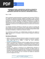 Lineamientos para Inscripción y Matrícula SIMAT