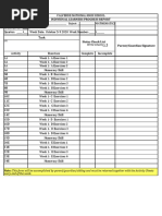 Write Check (/) : Individual Learners Progress Report