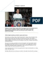 The Inaugural Address of Pres. Benigno Aquino III