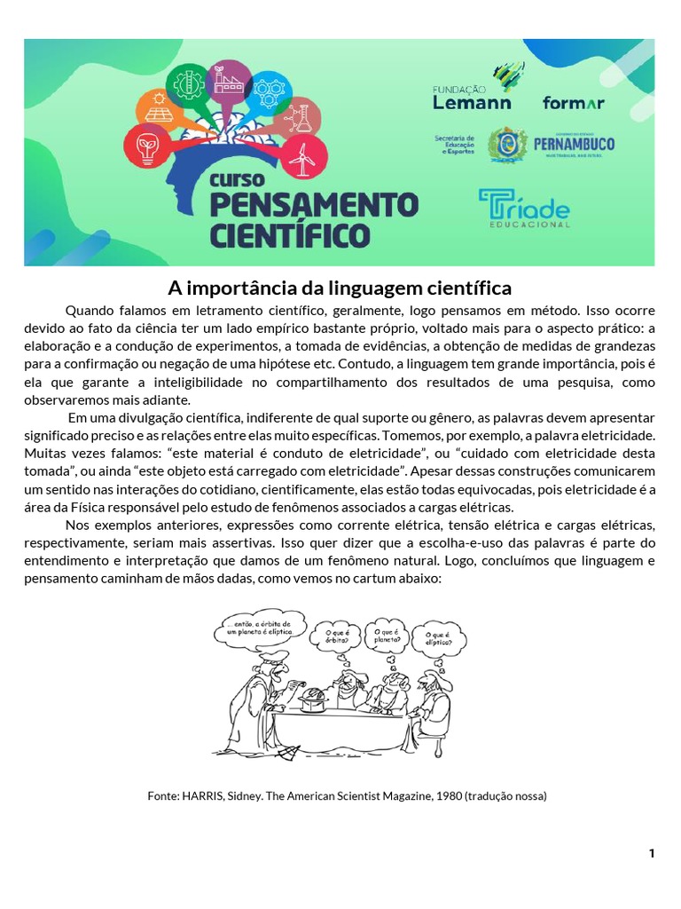 Exemplos e Características da Linguagem Científica | PDF | Science ...