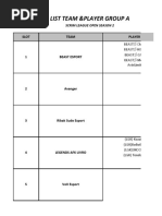 List Team & Player