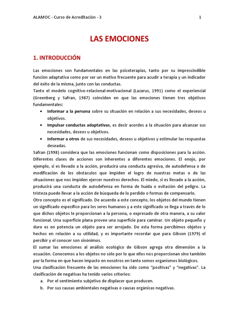 Emociones en Psicoterapia | PDF | Las emociones | Mente inconsciente