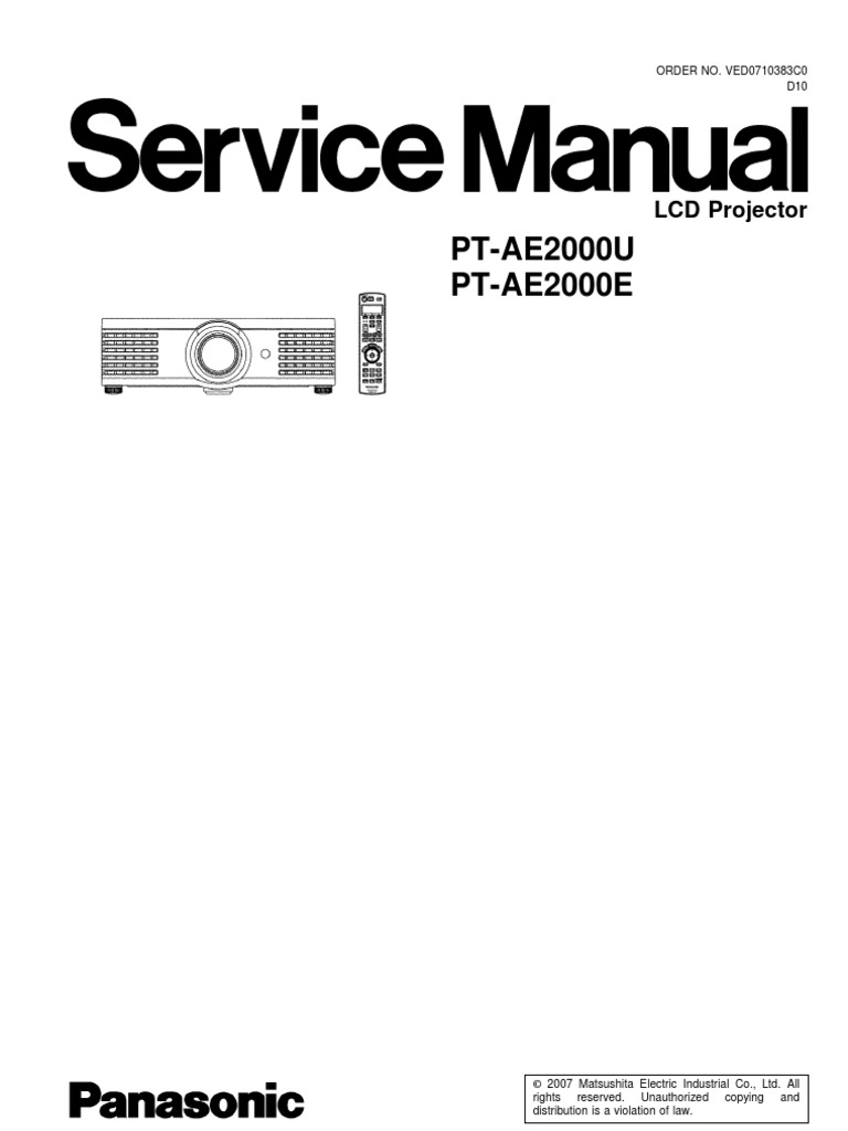 Panasonic LCD Projector PT-AE2000 Service Manual | Electrical Connector |  Electrical Engineering