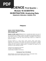 Science: First Quarter - Module 1E Scientific INVESTIGATION: Analyzing Data