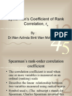 Spearman's Cooeficient of Rank Correlation
