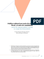 FICHEIRA, Carolina - HOLLANDA, Heloisa. Politica Cultural Por Meio Do Incentivo Fiscal - Politicas Culturais em Revista - 2018