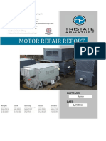 Sample Report As Motor Repair Report ACME 75HP