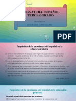 Propositos de Español Tercer Grado