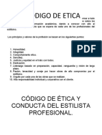 Codigo de Etica Del Estilismo