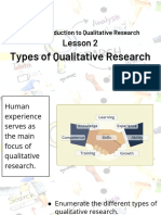 UNIT 2 - LESSON 2 - Types of Qualitative Research