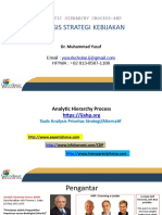 Analisis Strategi Kebijakan: Nalytic Ierarchy Rocess-Ahp