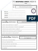 Calentamiento Response Sheet Week 10-12