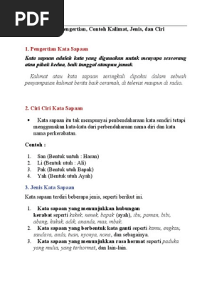 Kata Sapaan
