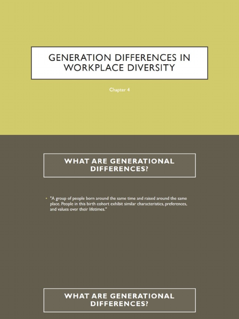 Generation Differences in Workplace Diversity | PDF