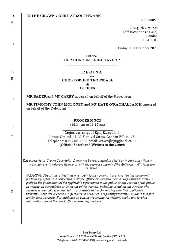 Post Office Scandal: Southwark Crown Court Appeal Hearing | PDF ...