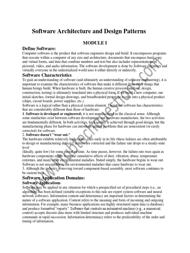 Software Architecture and Design Patterns | PDF | Agile Software ...