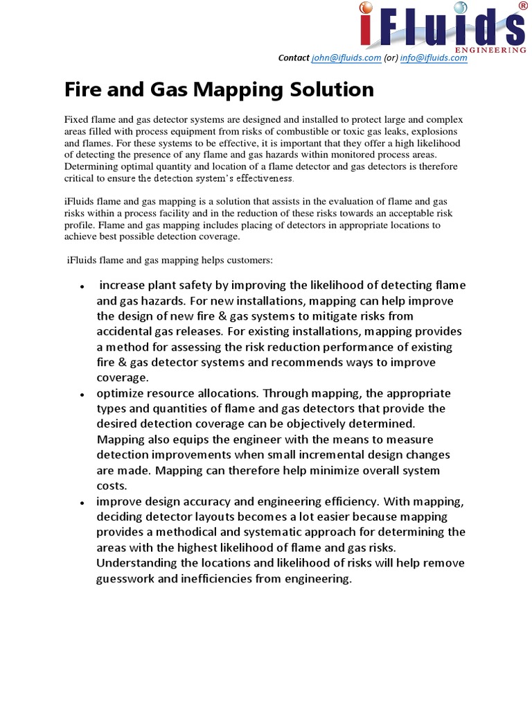 Fire and Gas Mapping Solution Contact PDF Risk Assessment Fires