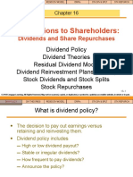 Distributions To Shareholders:: Dividends and Share Repurchases