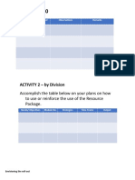 Use For 7-10: Parts/Sections/Segments of The Module Observations Remarks