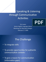 Teaching Speaking & Listening Through Communicative Activities