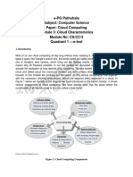 e-PG Pathshala Subject: Computer Science Paper: Cloud Computing Module 3: Cloud Characteristics Module No: CS/CC/3 Quadrant 1 - E-Text